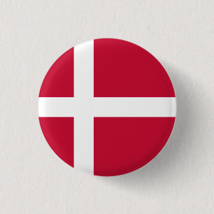 Denmark (Danish) Flag 3 Cm Round Badge
