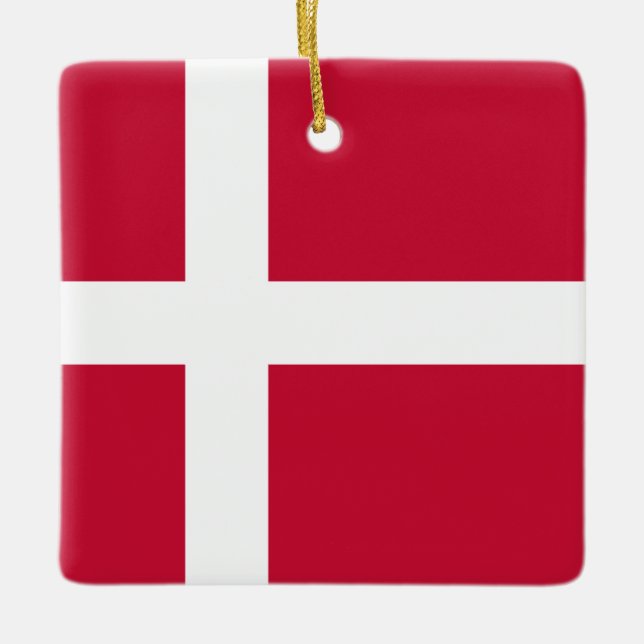 Denmark (Danish) Flag Ceramic Ornament (Front)