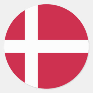 Denmark (Danish) Flag Classic Round Sticker