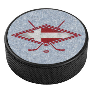 Denmark Danish Flag Hockey Logo Hockey Puck