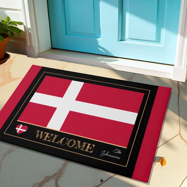 Denmark & Danish Flag house mats/sports Welcome Doormat (Creator Uploaded)