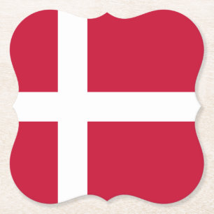 Denmark (Danish) Flag Paper Coaster