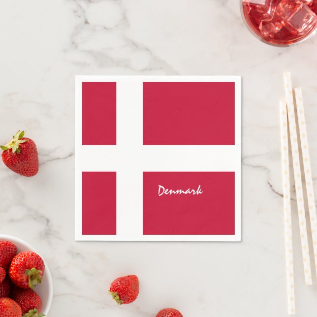 Denmark & Danish flag party fashion /sport fans Napkin (Insitu)