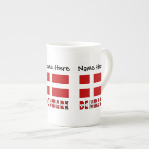 Denmark Danish Flag Personalised  Bone China Mug