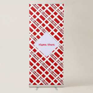 Denmark Danish Flag Tiled Red Personalised Name Retractable Banner