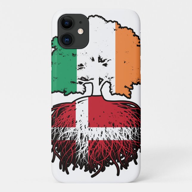 Denmark Danish Irish Ireland Tree Roots Flag Case-Mate iPhone Case (Back)