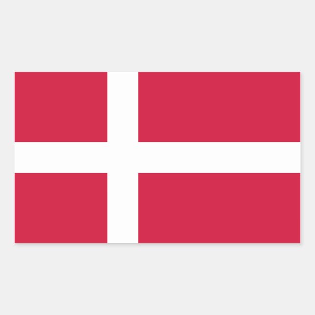 Denmark – Danish National Flag Rectangular Sticker (Front)