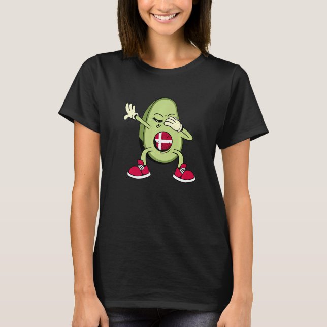 Denmark Danish Soccer Team Dabbing Avocado Danish  T-Shirt (Front)