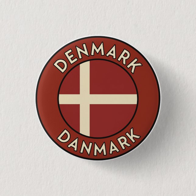 Denmark Danmark  3 Cm Round Badge (Front)