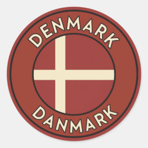 Denmark Danmark  Classic Round Sticker