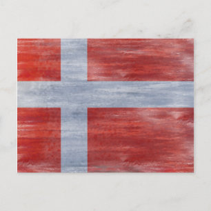 Denmark distressed flag postcard