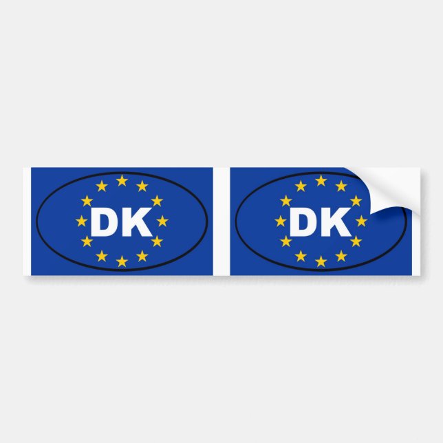 Denmark - DK - European Union oval Bumper Sticker (Front)