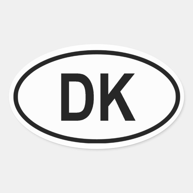 Denmark "DK" Oval Sticker (Front)