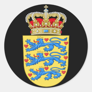 denmark emblem classic round sticker