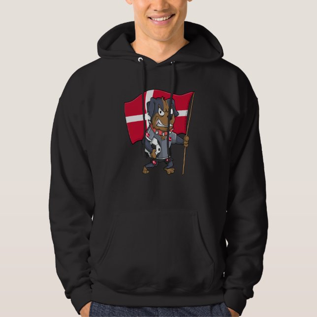 Denmark fan dog hoodie (Front)