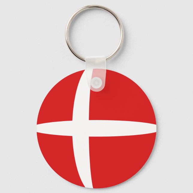 Denmark Fisheye Flag Keychain (Front)