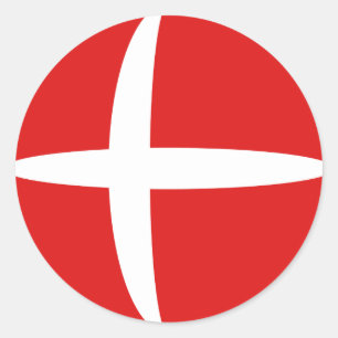 Denmark Fisheye Flag Sticker