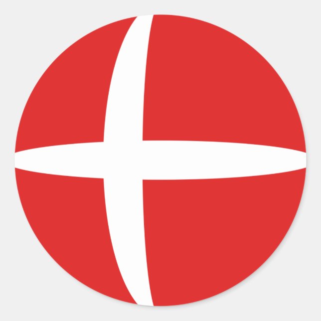 Denmark Fisheye Flag Sticker (Front)
