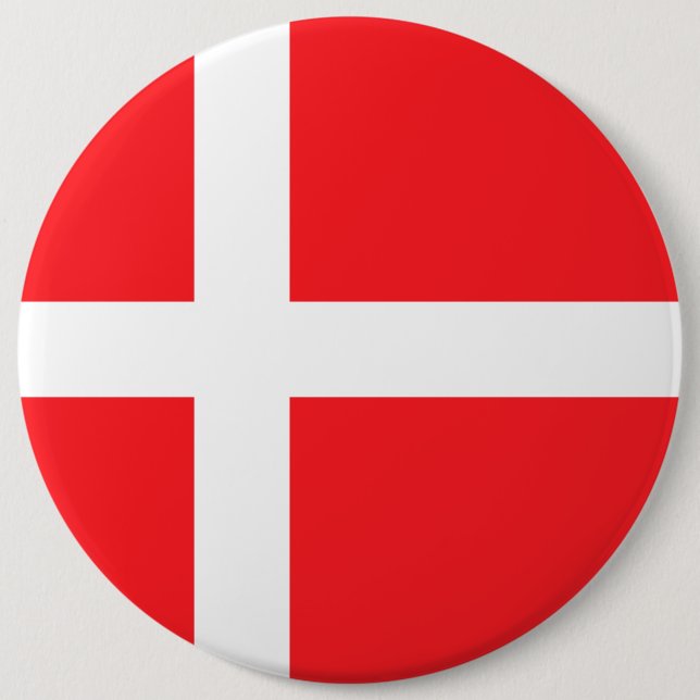 Denmark, flag 6 cm round badge (Front)