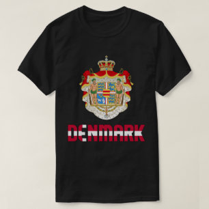 Denmark Flag and Coat Of Arms Patriotic T-Shirt