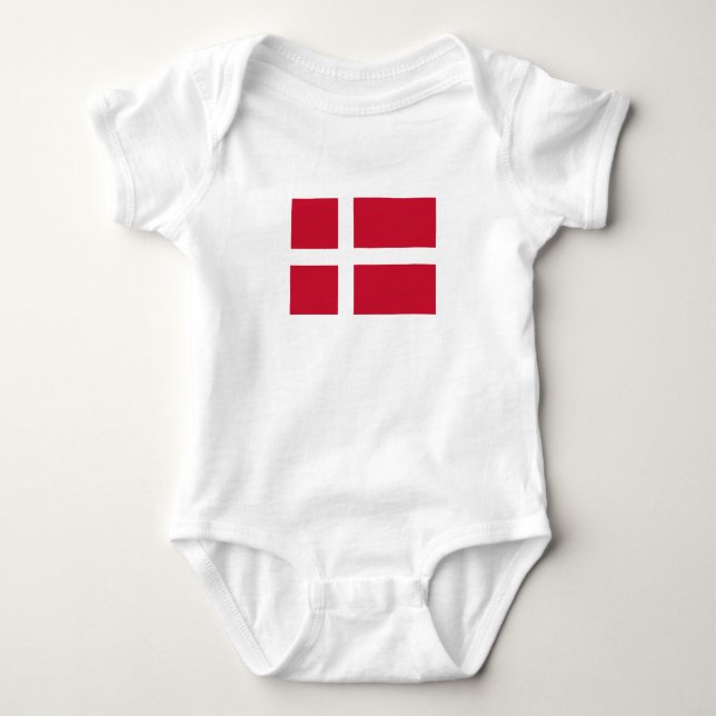 Denmark Flag Baby Bodysuit (Front)