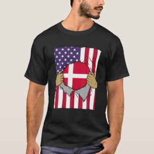 Denmark Flag Blood Inside Me Home Pride Danish Ame T-Shirt