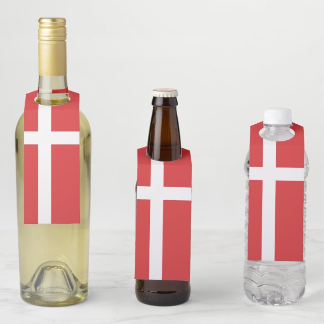 Denmark flag bottle tag (In Situ)