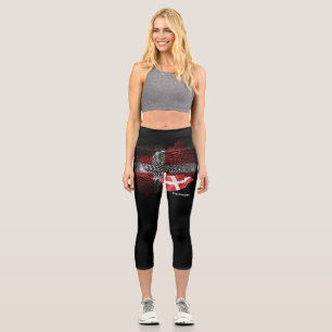 Denmark flag capri leggings