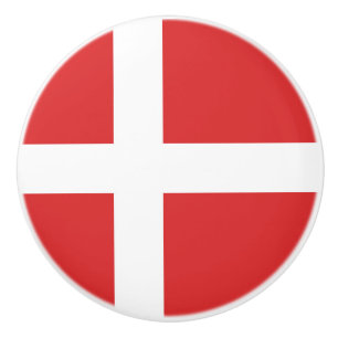 Denmark flag ceramic knob
