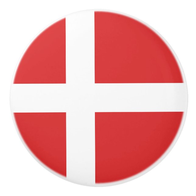 Denmark flag ceramic knob (Front)