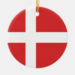 Denmark flag ceramic tree decoration