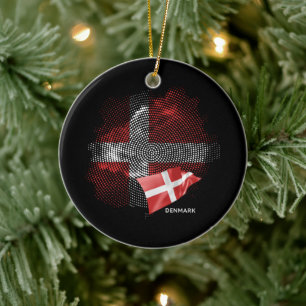 Denmark flag ceramic tree decoration