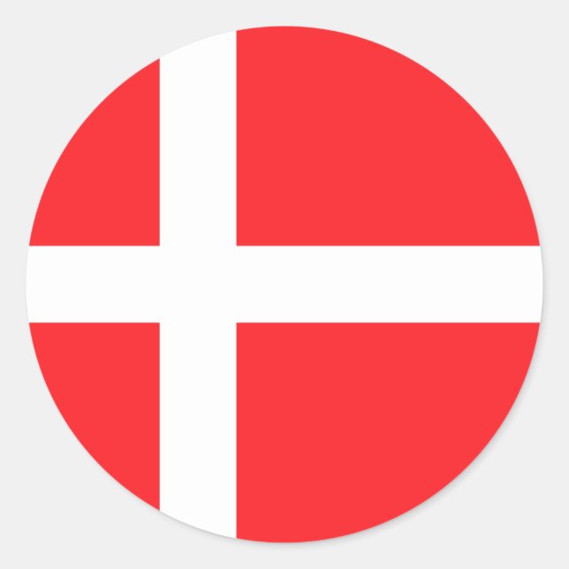 Denmark, flag classic round sticker (Front)