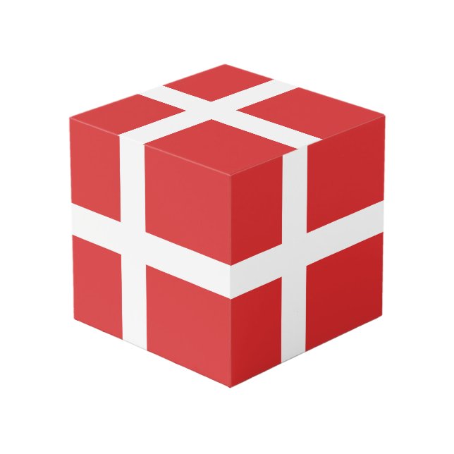 Denmark flag cube (Front Angled)