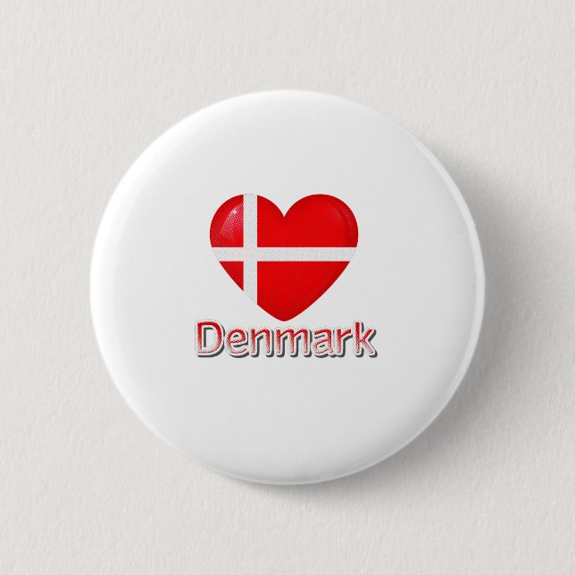 Denmark Flag Cutout 6 Cm Round Badge (Front)