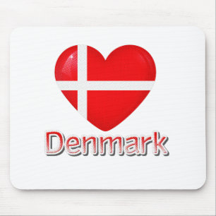 Denmark Flag Cutout Mouse Mat