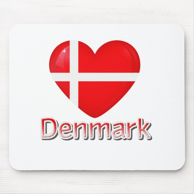 Denmark Flag Cutout Mouse Mat (Front)