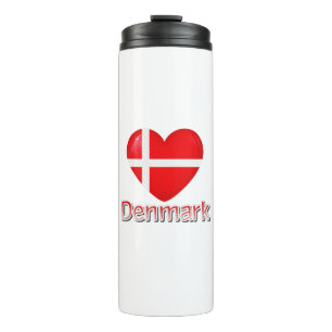 Denmark Flag Cutout Thermal Tumbler