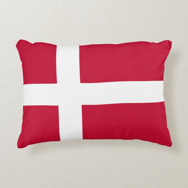 Denmark Flag Danish Patriotic Decorative Cushion (Front)