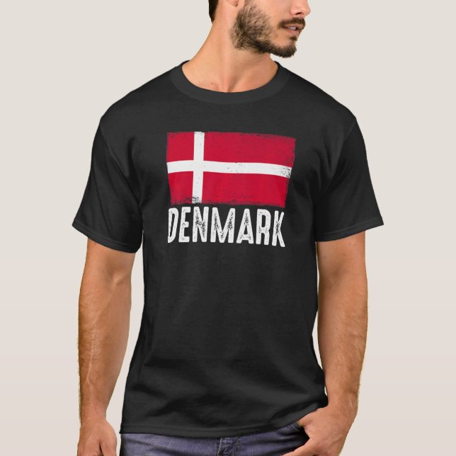 Denmark Flag Danish Soccer Team Football Soccer Na T-Shirt (Front)