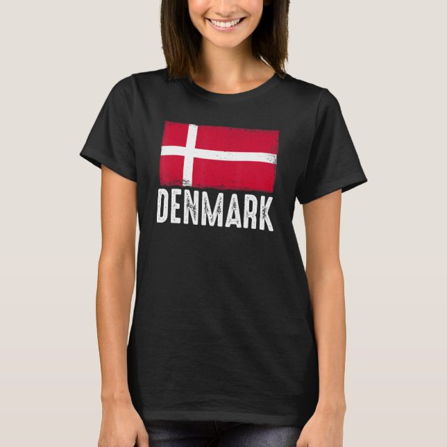 Denmark Flag Danish Soccer Team Football Soccer Na T-Shirt (Front)