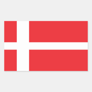 DENMARK FLAG DANNEBROG RECTANGULAR STICKER