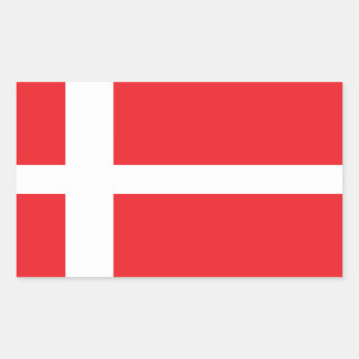 DENMARK FLAG DANNEBROG RECTANGULAR STICKER
