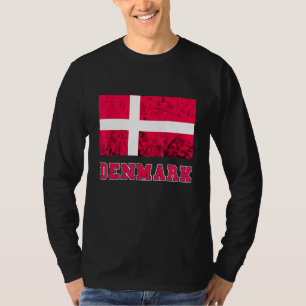 Denmark Flag Dannebrog Retro Danish Pride Danes Ro T-Shirt
