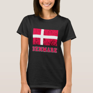 Denmark Flag Dannebrog Retro Danish Pride Danes Ro T-Shirt