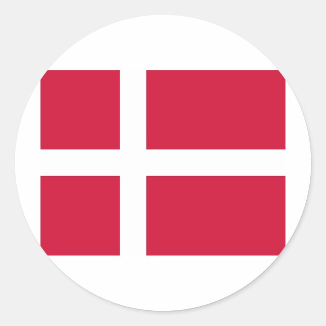 Denmark Flag DK Classic Round Sticker (Front)