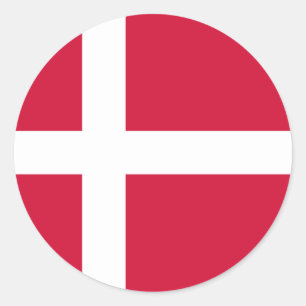 Denmark Flag DK Classic Round Sticker