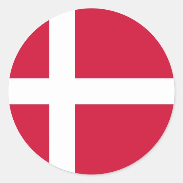 Denmark Flag DK Classic Round Sticker (Front)