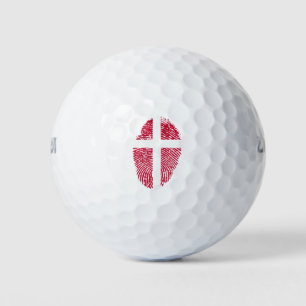 Denmark Flag Fingerprint Country Pride Golf Balls