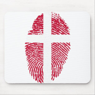 Denmark Flag Fingerprint Country Pride Mouse Mat